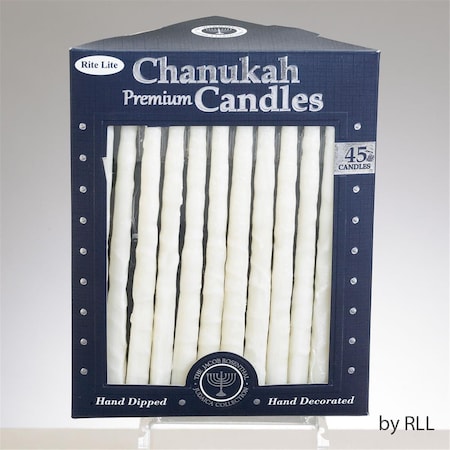 Hand Craft Frosted Premium Chanukah Candles, White, 12PK